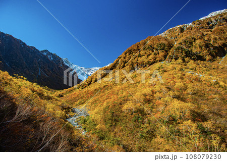 涸沢のSガレと絶景紅葉 108079230