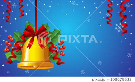 Festive Christmas Border Background with Ornaments and Snowflakes 108079632