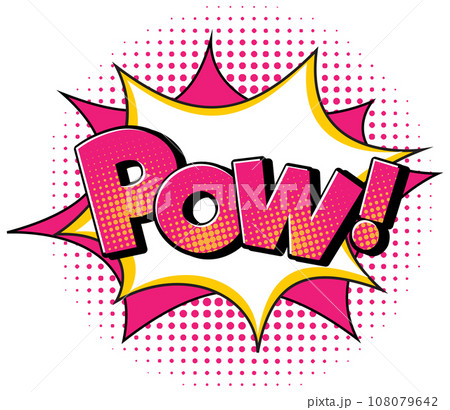 POW Restro Comic Speech Bubble Illustration 108079642