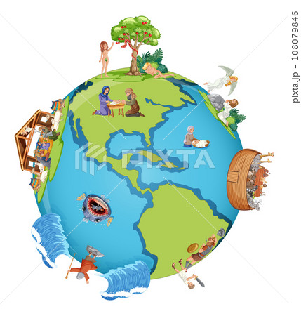 Religious Bible Story Characters on Earth Sphere 108079846