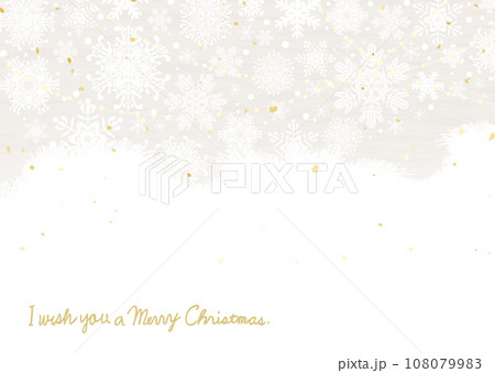 雪の結晶とファーのようなシックでリッチな雰囲気のクリスマス背景イラスト 108079983