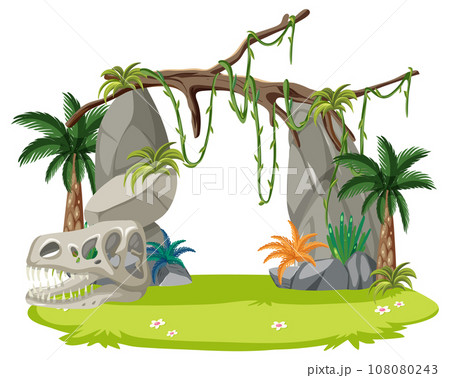 Isolated Jungle with Prehistoric Vibe and...のイラスト素材 [1…