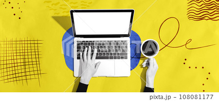 Person using a laptop computer Person using a laptop computer 108081177