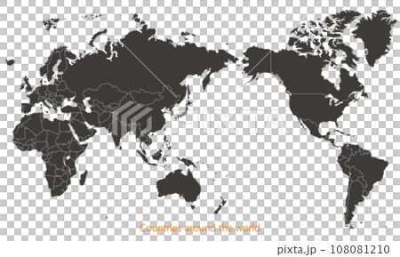 與國界、太平洋、單色的世界地圖 108081210