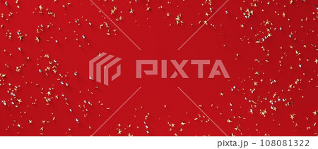 Gold confetti with stars - 3D render 108081322
