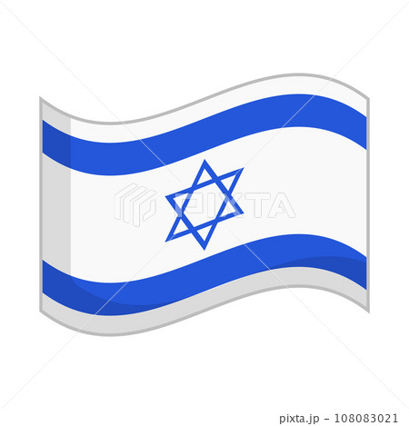 なびくイスラエル国旗のアイコン。ベクター。 なびくイスラエル国旗のアイコン。ベクター。 108083021