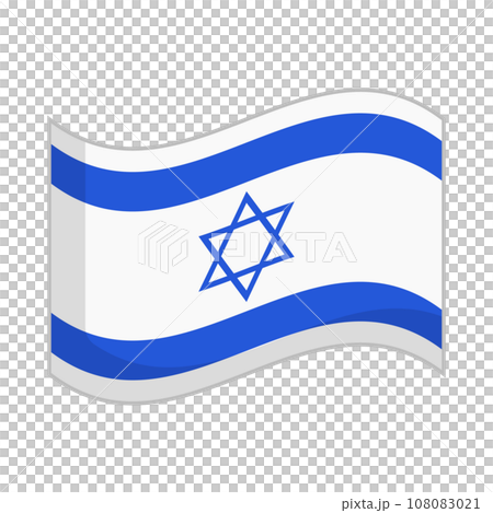 なびくイスラエル国旗のアイコン。ベクター。 なびくイスラエル国旗のアイコン。ベクター。 108083021