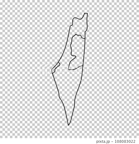 Map of the border between Israel and Palestine. vector. Map of the border between Israel and Palestine. vector. 108083022