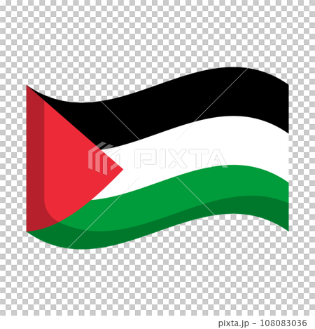 なびくパレスチナの国旗のアイコン。ベクター。 なびくパレスチナの国旗のアイコン。ベクター。 108083036