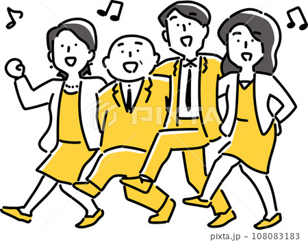 踊る男女の会社員 踊る男女の会社員 108083183