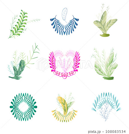 New collection logo banner icon leave wreath graphic design for docorative background wallpaper backdrop vector illustration 108083534