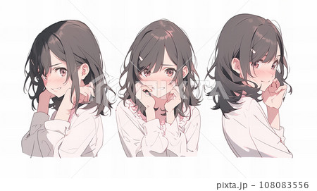 女性 イラスト 複数ポーズ 女性 イラスト 複数ポーズ 108083556