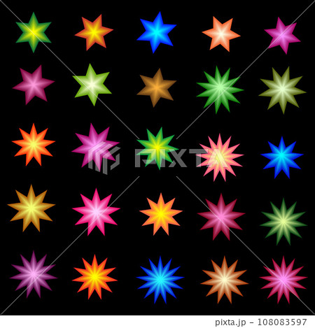 Collection of stars color icon christmas festival button label sticker promotion vector illustration 108083597