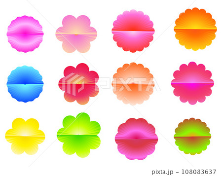 Beautiful flower sticker label promotion decorative background wallpaper banner illustration graphic design 108083637