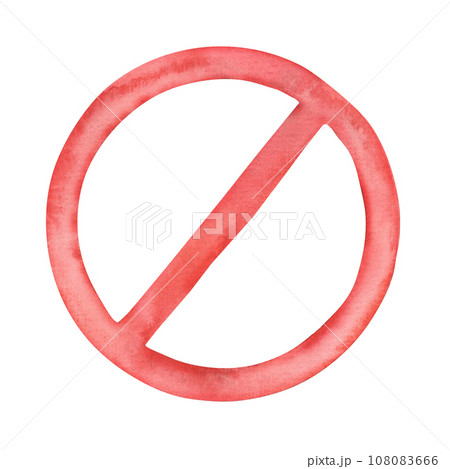 Forbidden Symbol red watercolor Forbidden Symbol red watercolor 108083666