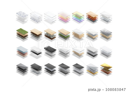 Blank material layers mockup set, different types 108083847