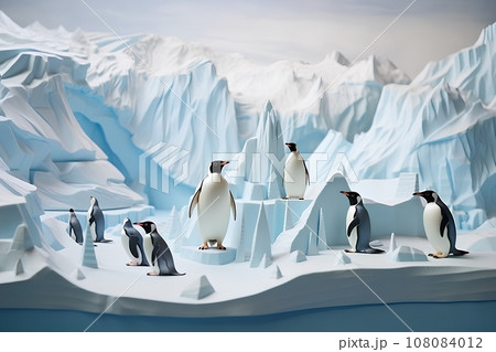 南極のペンギンたち(3D) 南極のペンギンたち(3D) 108084012