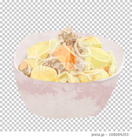 肉じゃがの水彩風ベクターイラスト 肉じゃがの水彩風ベクターイラスト 108084203