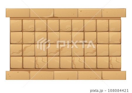 Stone wall from bricks, rock, game background medieval in cartoon style, seamless textured surface. Ui game asset, road or floor material Stone wall from bricks, rock, game background medieval in cartoon style, seamless textured surface. Ui game asset, road or floor material 108084421