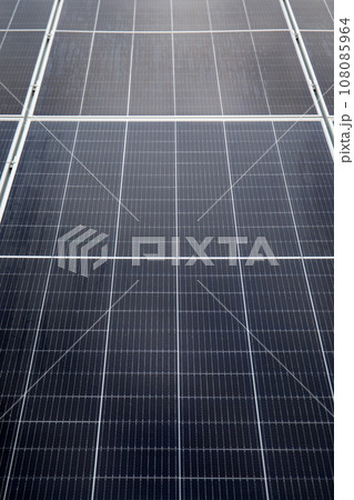 Close-up of Solar cell farm power plant. Sustainable resources and renewable energy 108085964