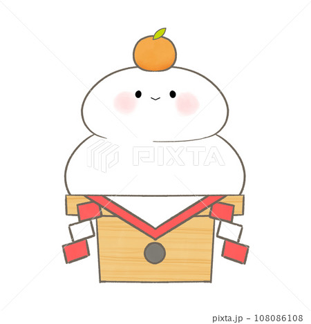 かわいい顔つきの鏡餅 108086108