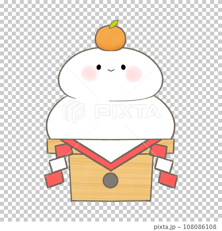 かわいい顔つきの鏡餅 108086108