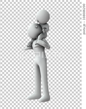 A young child and his father are carried on each other's shoulders. 108086200