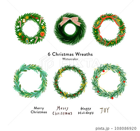 クリスマスリース シンプルでおしゃれなイラスト 手書きタッチ クリスマスリース シンプルでおしゃれなイラスト 手書きタッチ 108086920