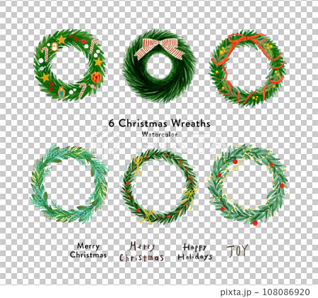 クリスマスリース シンプルでおしゃれなイラスト 手書きタッチ クリスマスリース シンプルでおしゃれなイラスト 手書きタッチ 108086920