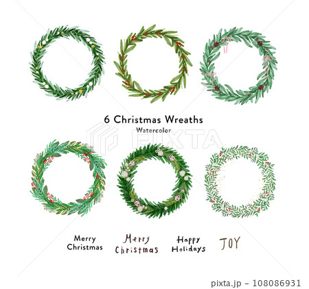 クリスマスリース シンプルでおしゃれなイラスト 手書きタッチ クリスマスリース シンプルでおしゃれなイラスト 手書きタッチ 108086931