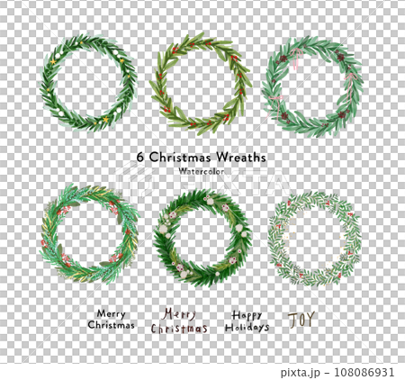 クリスマスリース シンプルでおしゃれなイラスト 手書きタッチ クリスマスリース シンプルでおしゃれなイラスト 手書きタッチ 108086931
