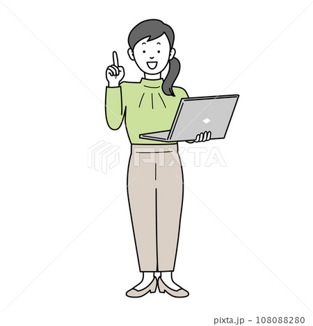 ビジネスカジュアルの女性 ビジネス 人物 パソコン ビジネスカジュアルの女性 ビジネス 人物 パソコン 108088280