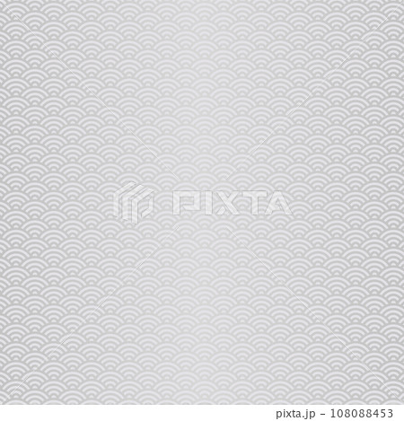 和風バナー背景 銀色の青海波模様 正方形 シルバー 和風バナー背景 銀色の青海波模様 正方形 シルバー 108088453