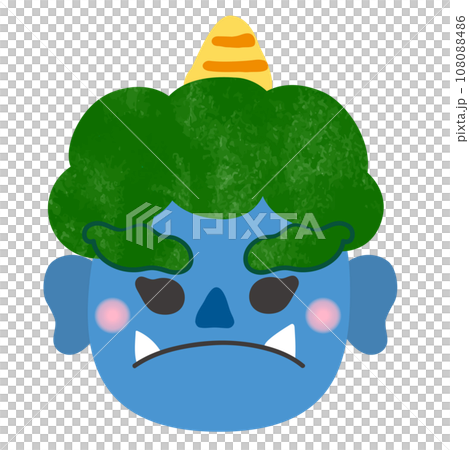 [Setsubun material] Blue demon face 108088486