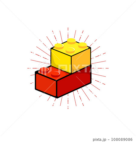 Lego brick block flat vector logo 108089086