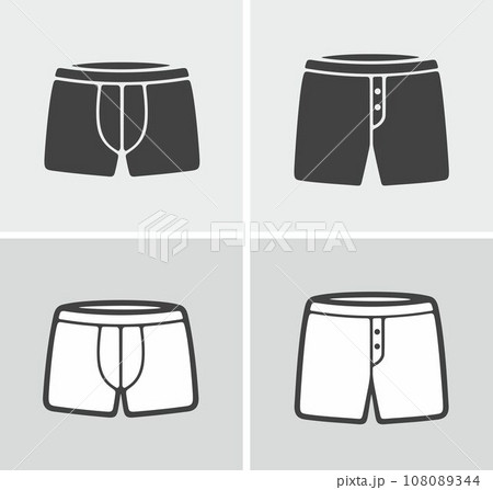 Men's underwear icon on a background. Men's underwear icon on a background. 108089344