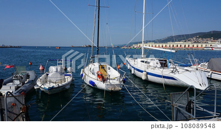 Sailing yachts moored in the marina in Trieste 108089548