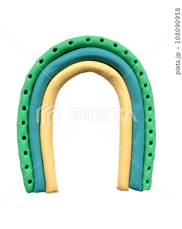 plasticine 3d illustration. boho rainbow. cute picture with a rainbow and a plasticine heart, pastel colors, decoration for children plasticine 3d illustration. boho rainbow. cute picture with a rainbow and a plasticine heart, pastel colors, decoration for children 108090958