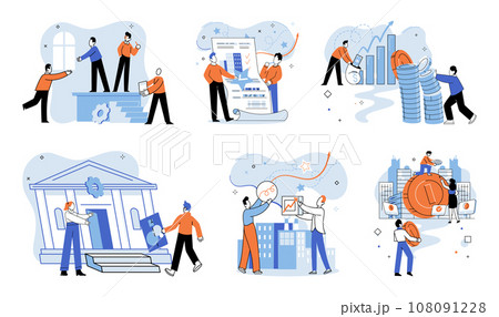 Parthnership. Vector illustration. Partners work together to overcome challenges and achieve success Productive meetings facilitate effective communication within teams Strong management ensures 108091228