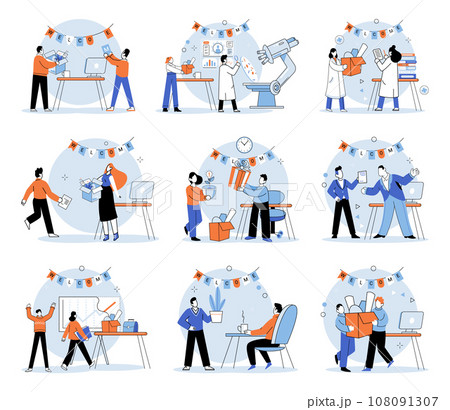 Paperwork. Vector illustration. The desk looks messy with scattered papers and documents A sheet needs to be filled out with required information The chaos paperwork csometimes be overwhelming 108091307
