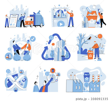 Clean city. Vector illustration. The city recognizesimportance of preserving natural spaces and protecting ecosystems It promotes biodiversity, creating habitats for plants and animals to thrive 108091335