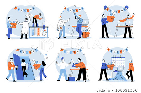 Business chaos. Vector illustration. Business chaos is like wild storm, wreaking havoc and creating turbulent environment The business chaos metaphor illustrates challenges and difficulties 108091336