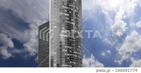 Skyscrapers La Defense (against the background of sky with clouds), commercial and business center of Paris, France Skyscrapers La Defense (against the background of sky with clouds), commercial and business center of Paris, France 108091774