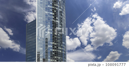 Skyscrapers La Defense (against the background of sky with clouds), commercial and business center of Paris, France 108091777