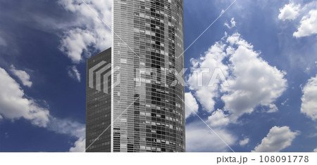 Skyscrapers La Defense (against the background of sky with clouds), commercial and business center of Paris, France Skyscrapers La Defense (against the background of sky with clouds), commercial and business center of Paris, France 108091778