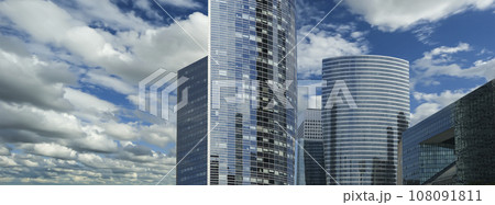 Skyscrapers La Defense (against the background of sky with clouds), commercial and business center of Paris, France Skyscrapers La Defense (against the background of sky with clouds), commercial and business center of Paris, France 108091811