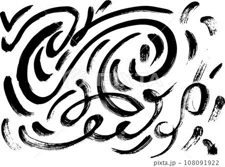 Curve Wave Dry Brush Strokes Set 108091922