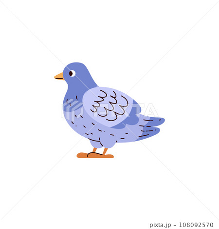 Duck domestic bird character sign or icon, flat vector illustration isolated. 108092570