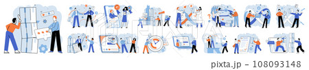 Process management. Vector illustration. Taking action is necessary to control and manage progress project Monitoring performance is key to identifying areas for improvement The process management 108093148