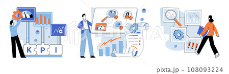 Key metrics. Vector illustration. Key metrics provide valuable insights into business performance Effective information management is crucial for making informed decisions Marketing strategy plays Key metrics. Vector illustration. Key metrics provide valuable insights into business performance Effective information management is crucial for making informed decisions Marketing strategy plays 108093224